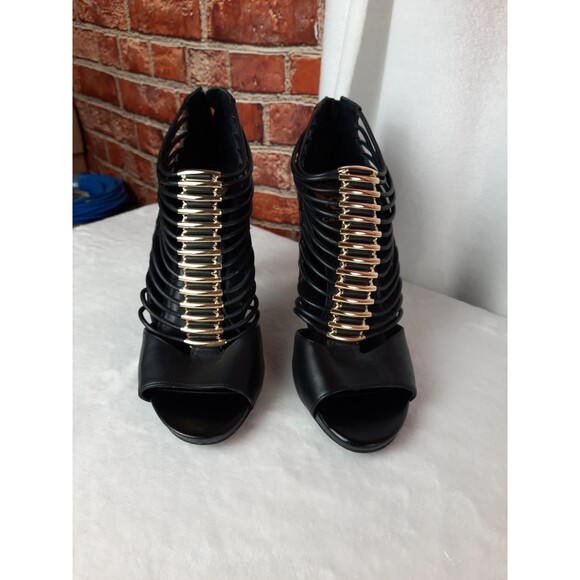 Vince Camuto Women's Black Leather Heels Shoes Size 9 1/2 M - Picture 1 of 11